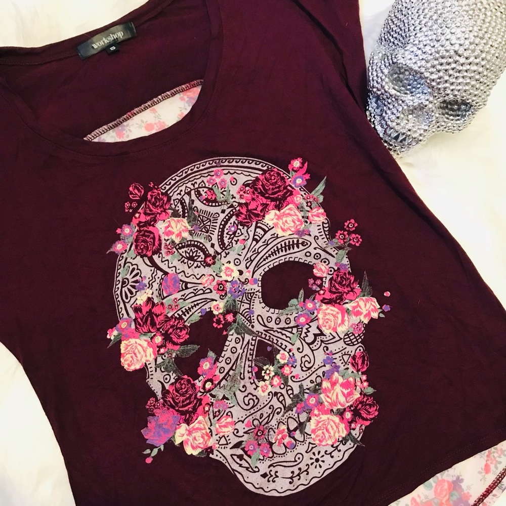Floral Skull tee